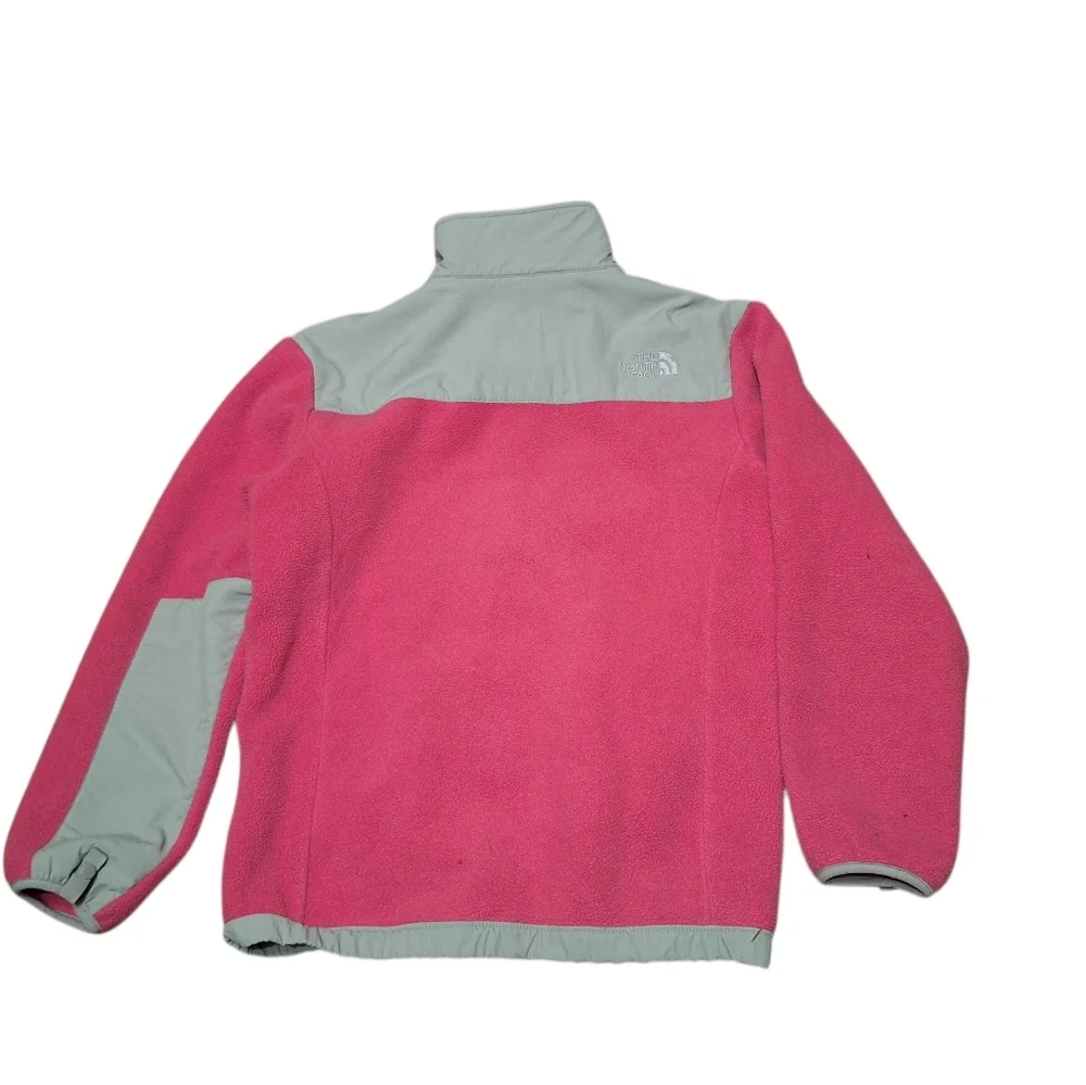 North Face Denali pink gray Polartec Fleece Jacket Girls Large Outside Play Gorp